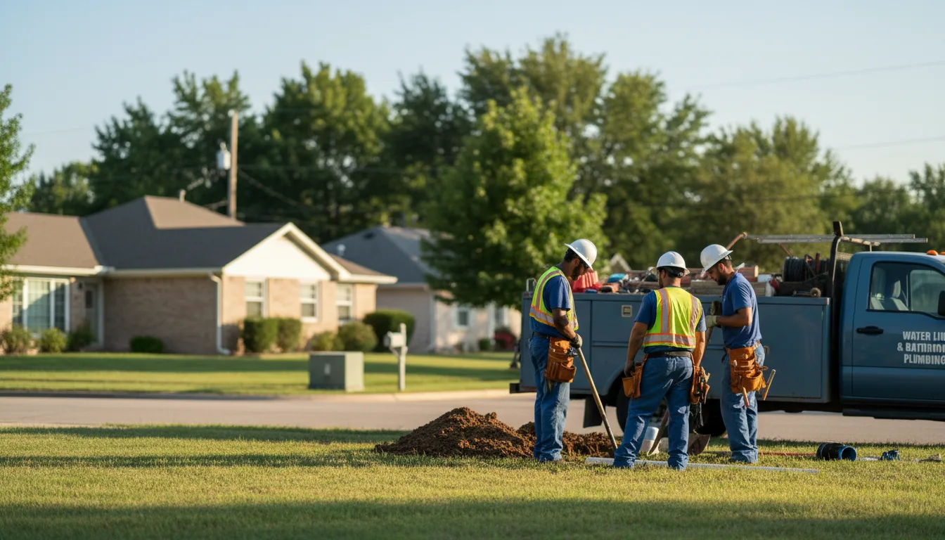 Residential water line and bathroom plumbing service in Linden, VA